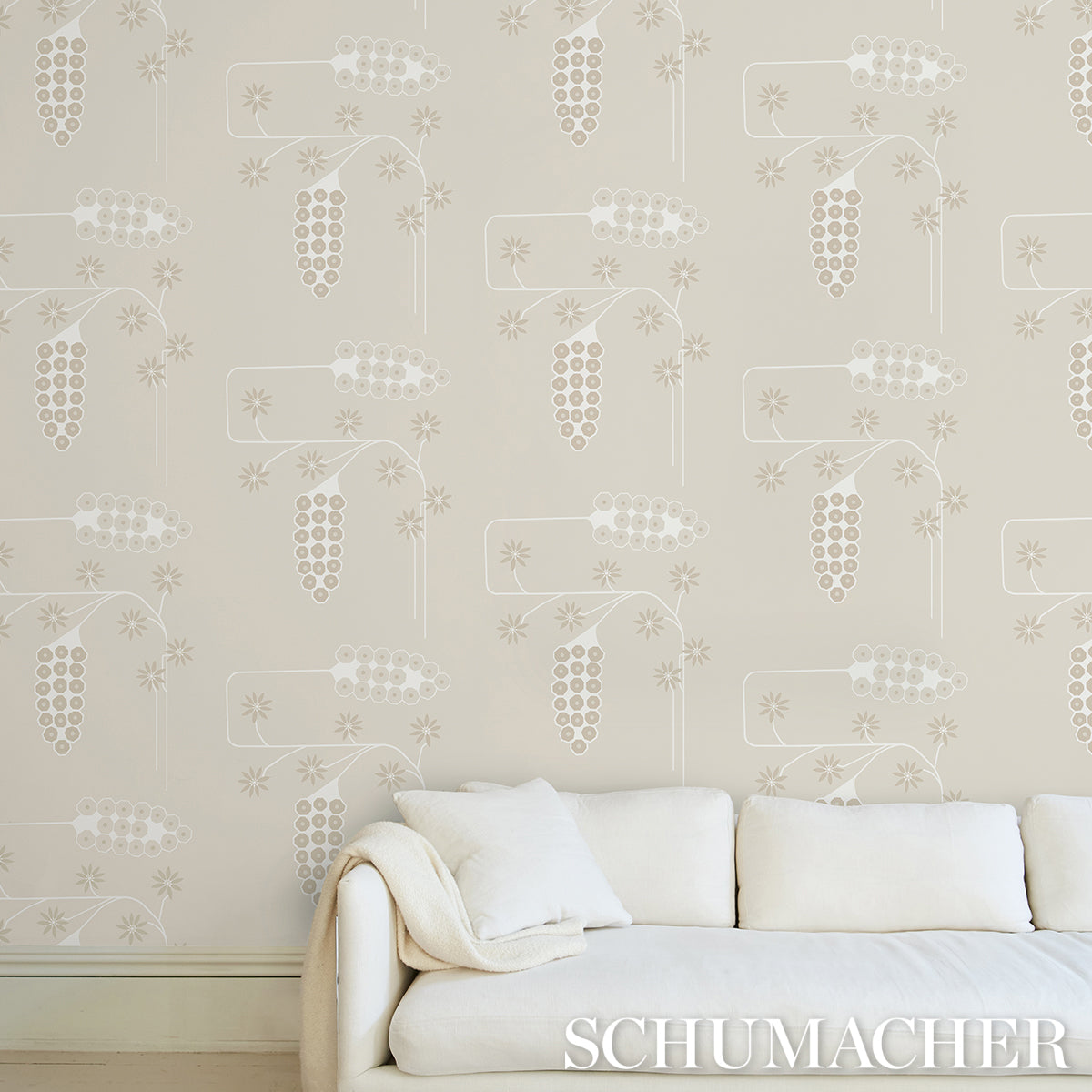 Purchase 5015022 | Hollywood Grape, Gesso - Schumacher Wallpaper