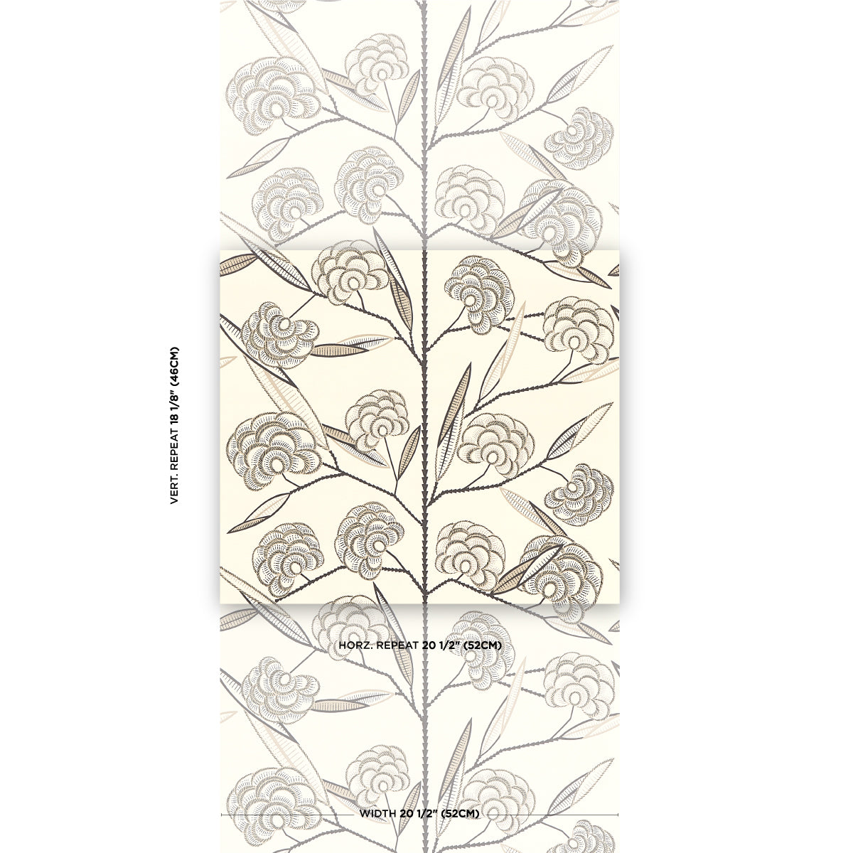 Purchase 5015031 | Jacob'S Tree, Black & Cream - Schumacher Wallpaper