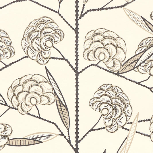 Purchase 5015031 | Jacob'S Tree, Black & Cream - Schumacher Wallpaper