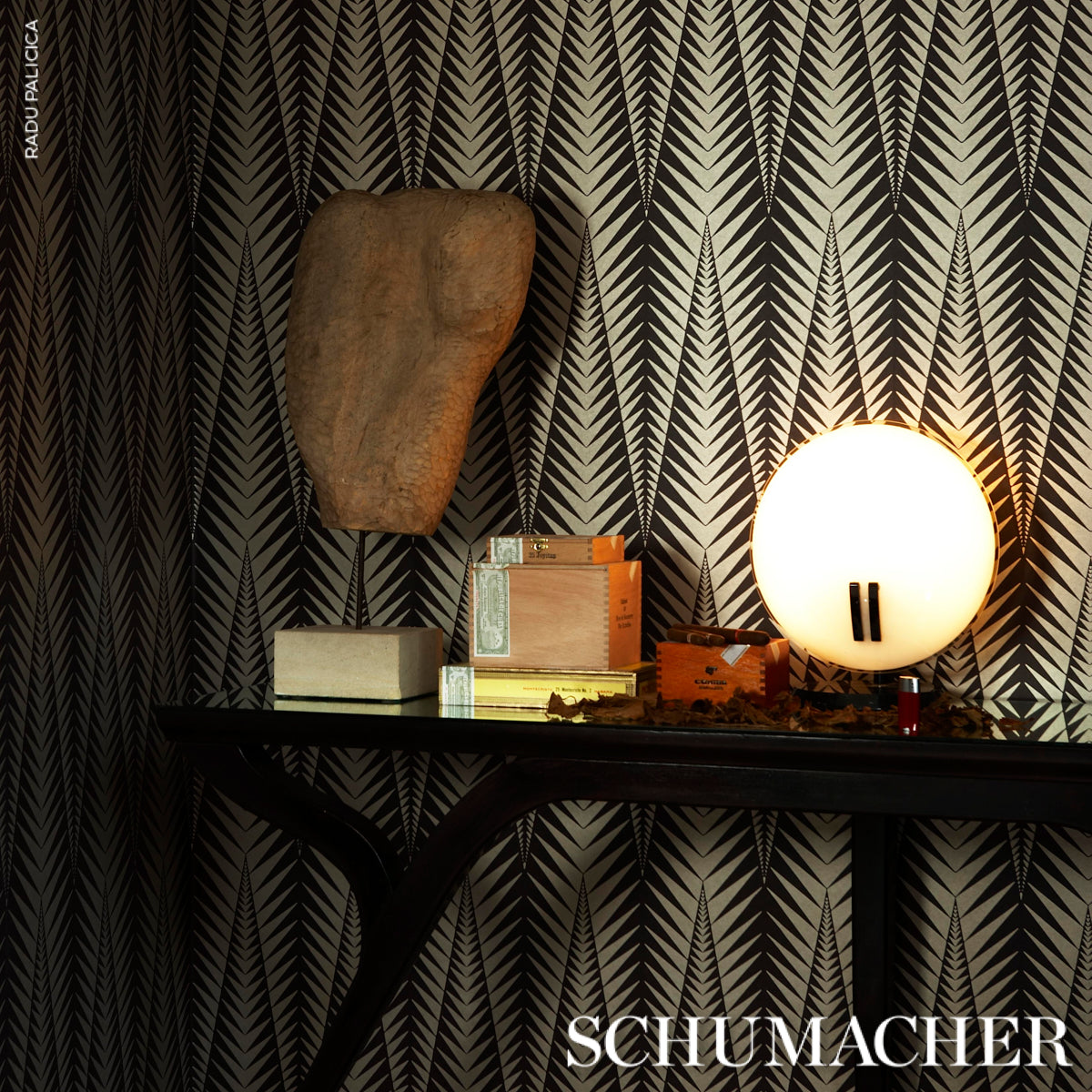 Purchase 5015061 | Zebra, Brown Silver - Schumacher Wallpaper