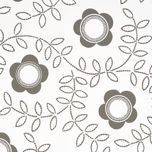 Purchase 5015100 | Tudor Rose, Charcoal White - Schumacher Wallpaper