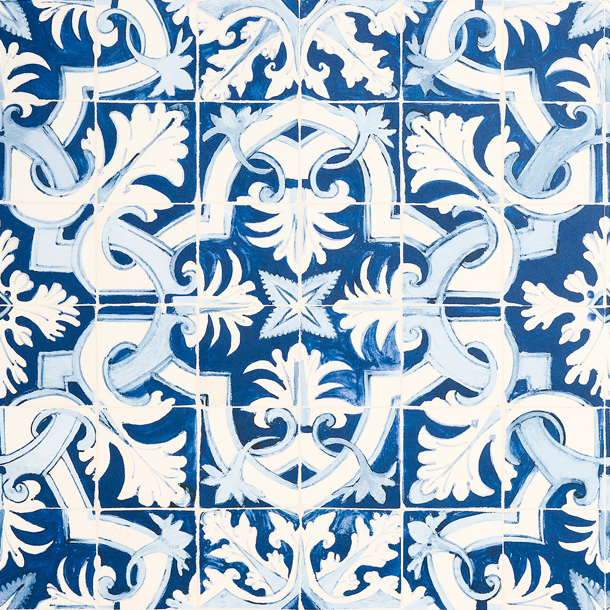 Purchase 5015120 | Azulejos, Azure - Schumacher Wallpaper