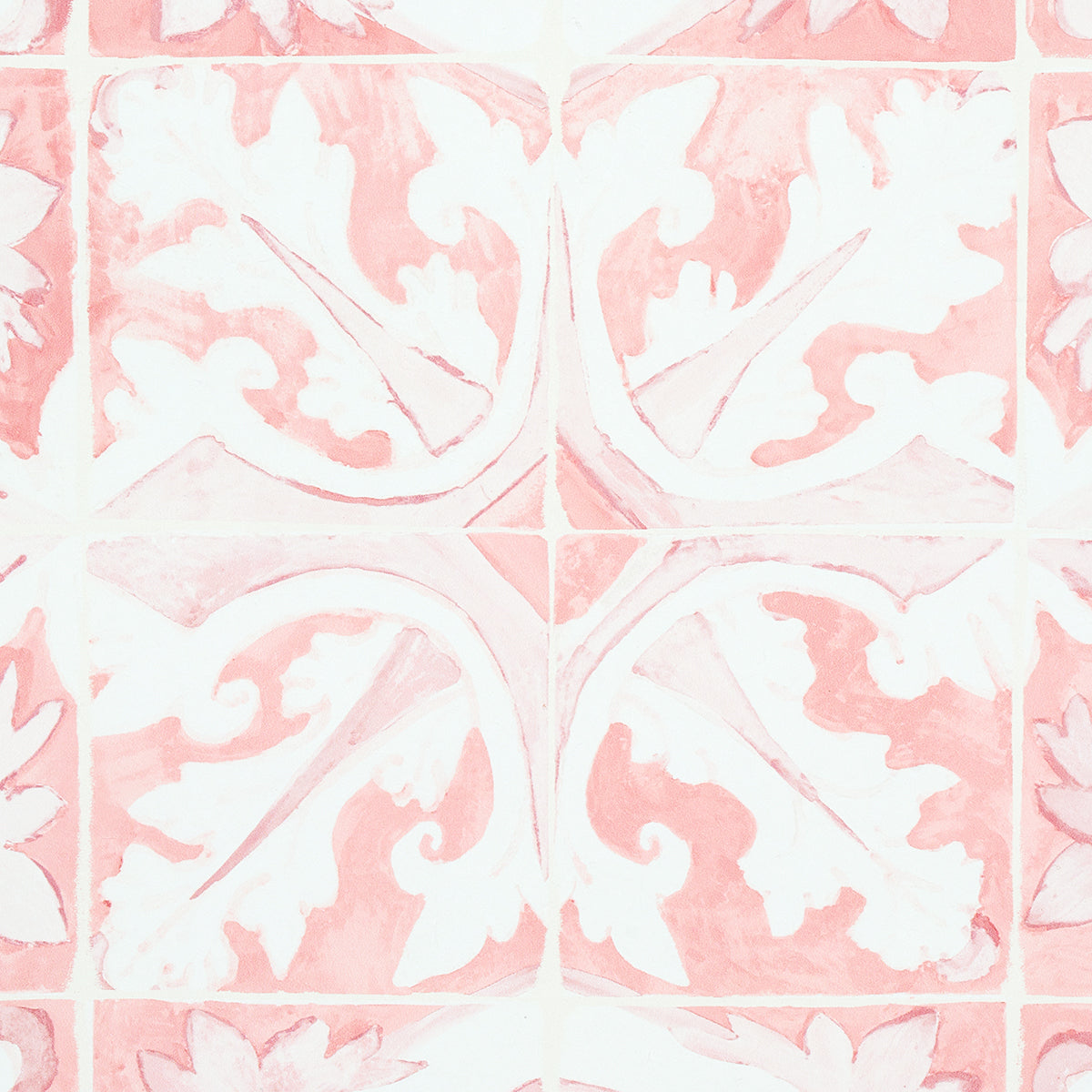 Purchase 5015122 | Azulejos, Pink - Schumacher Wallpaper
