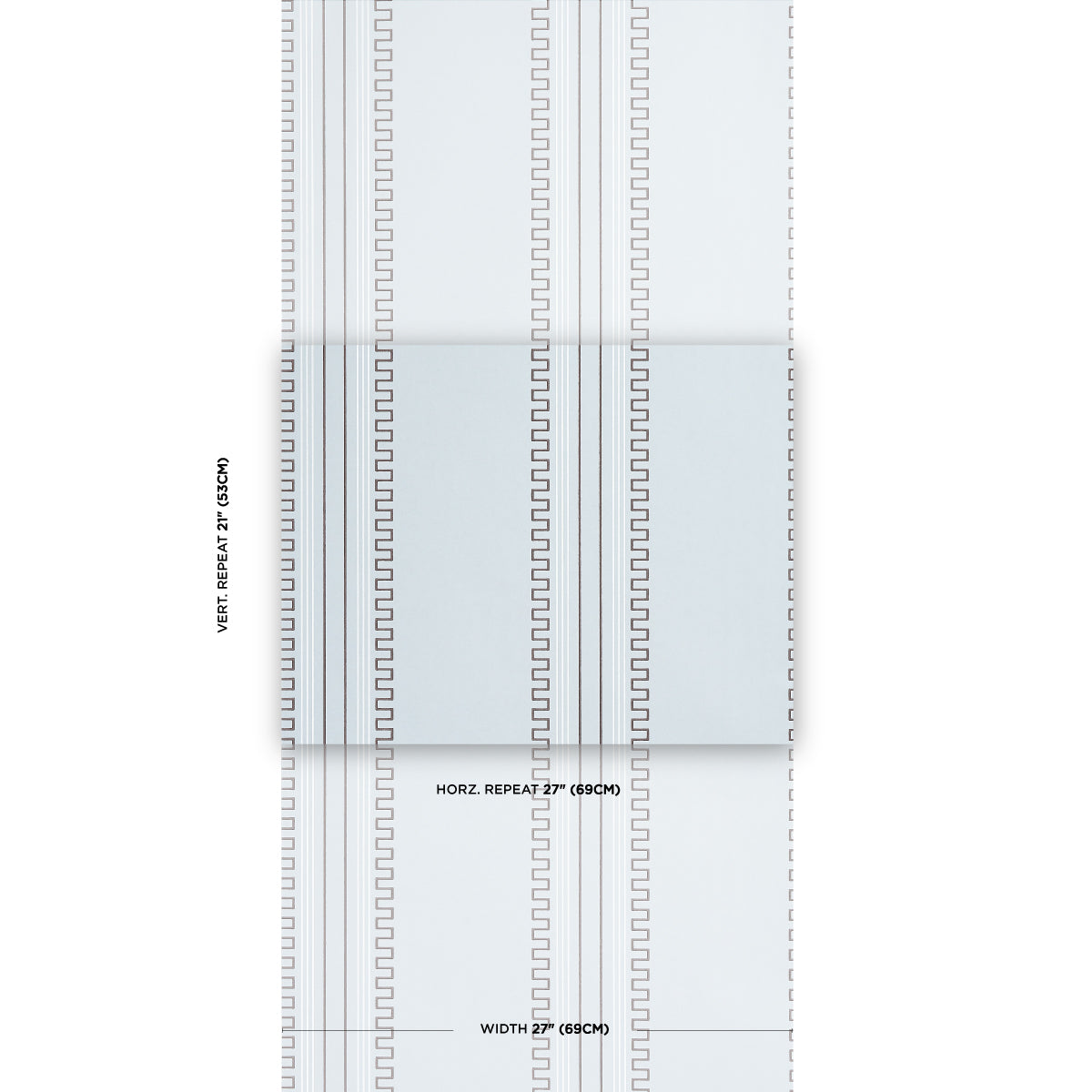 Purchase 5015140 | Greco Stripe, Sky - Schumacher Wallpaper