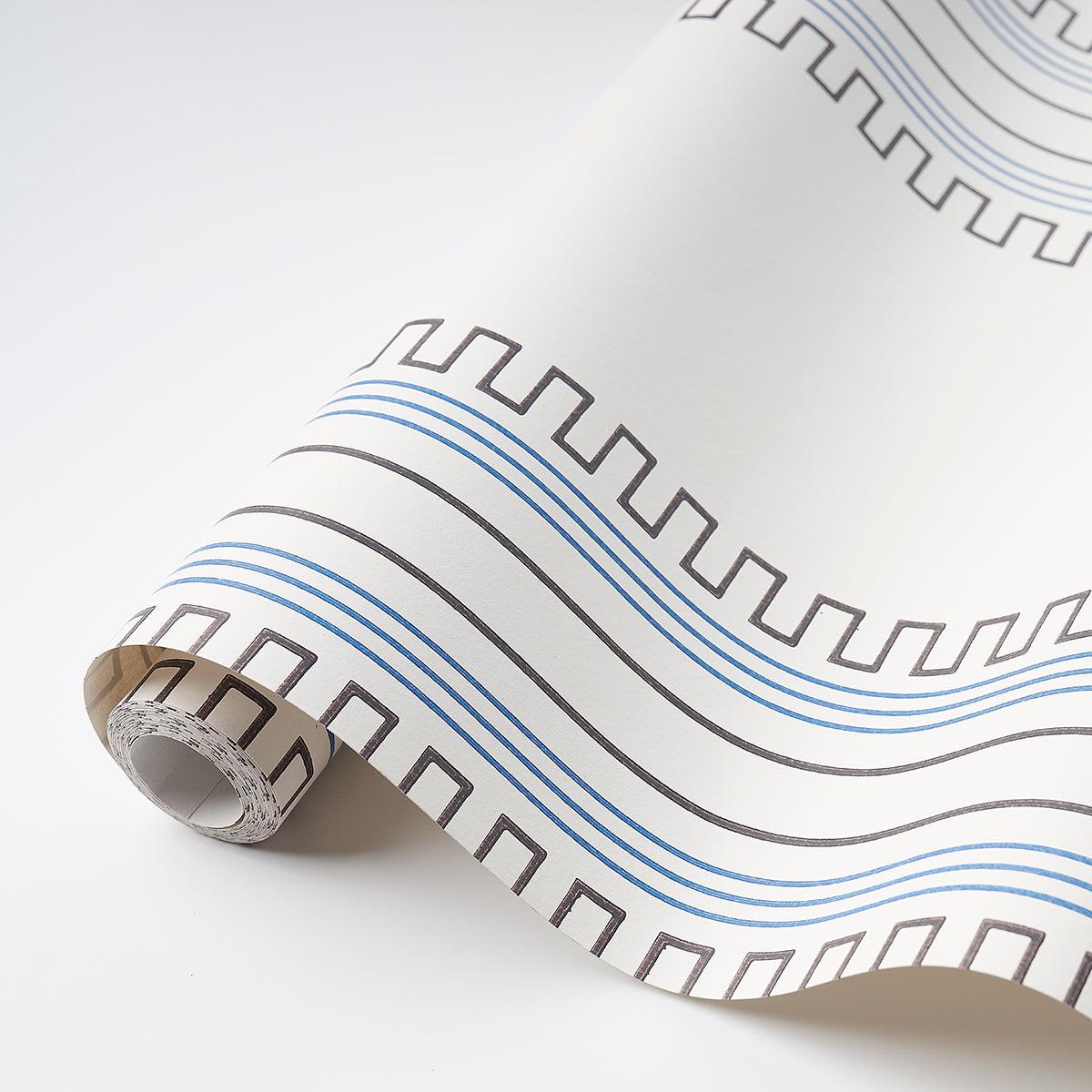 Purchase 5015143 | Greco Stripe, Ivory - Schumacher Wallpaper