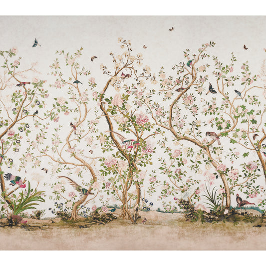 Purchase 5015151 | Les Oiseaux Panel Set, Ivory - Schumacher Wallpaper