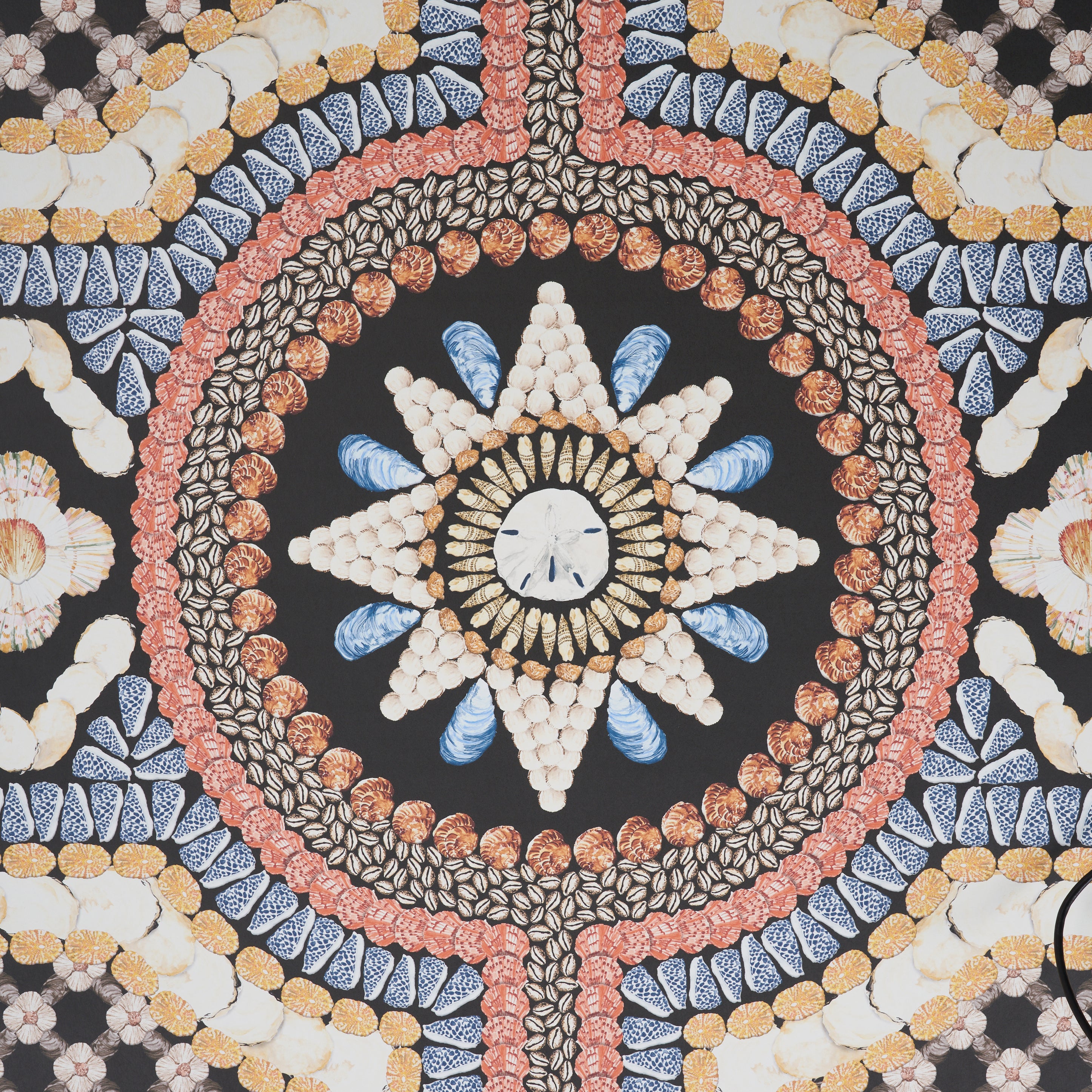 5015160 | Shell Grotto Panel A, Onyx Multi - Schumacher Wallpaper