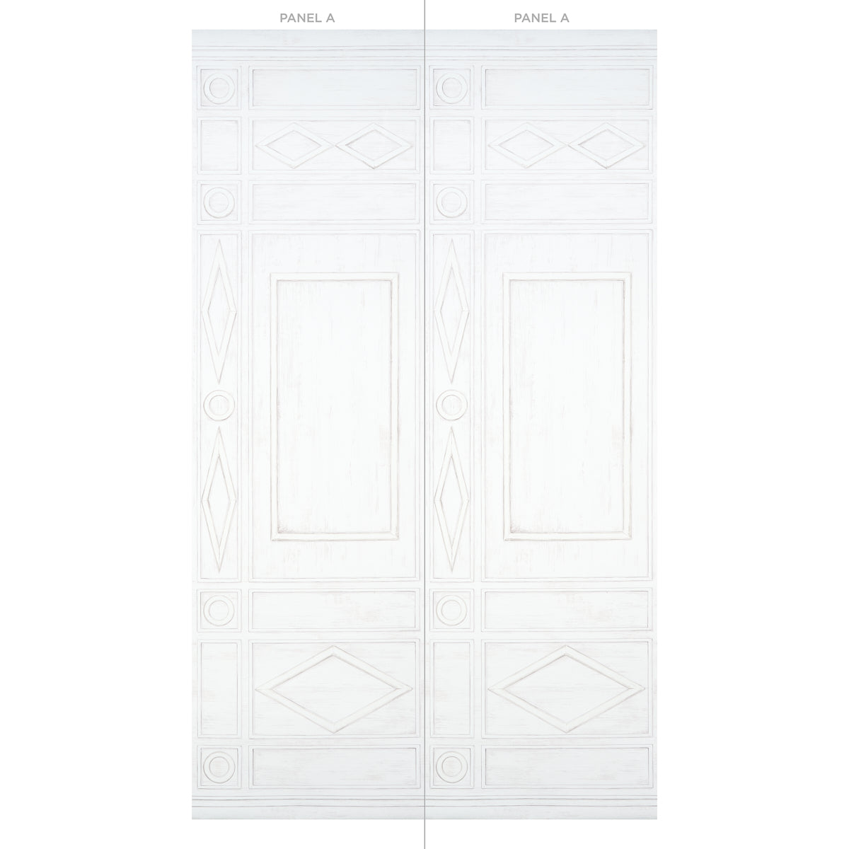 Purchase 5015170 | Swedish Manor Panel A, White - Schumacher Wallpaper