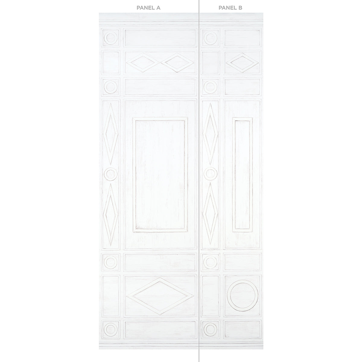 Purchase 5015170 | Swedish Manor Panel A, White - Schumacher Wallpaper