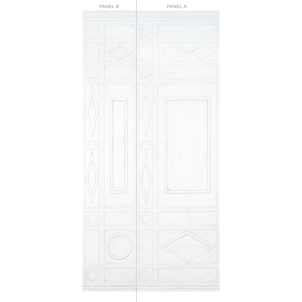 Purchase 5015171 | Swedish Manor Panel B, White - Schumacher Wallpaper