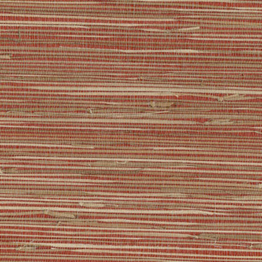 Save 63-65661 Shangri La Yan Yan Red Grasscloth Kenneth James Wallpaper