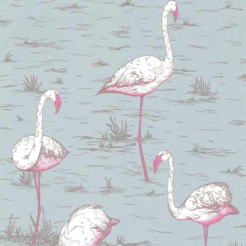 View 66/6044 Cs Flamingos Oale Bl By Cole and Son Wallpaper