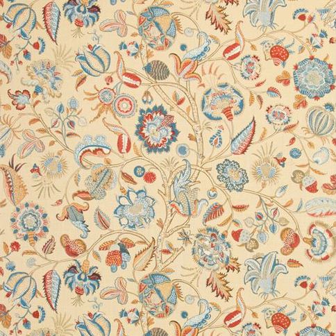 Looking 8014106-195 Aravali Currant/Blue Botanical by Brunschwig & Fils Fabric