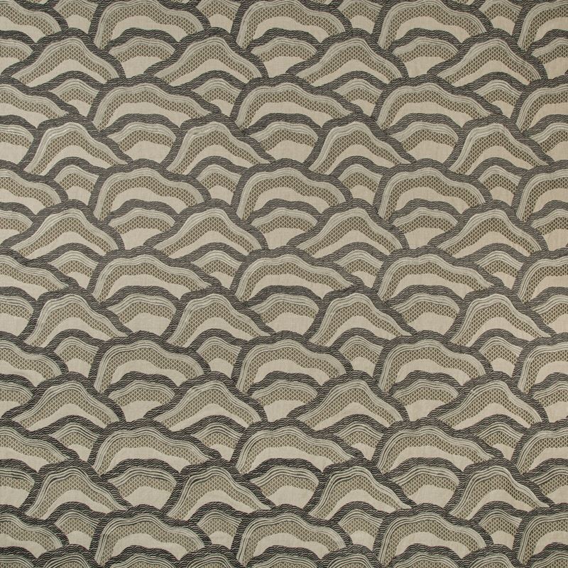 Order 8017127.1121.0 Les Rizieres Emb Grey Modern Chinoiserie by Brunschwig & Fils Fabric