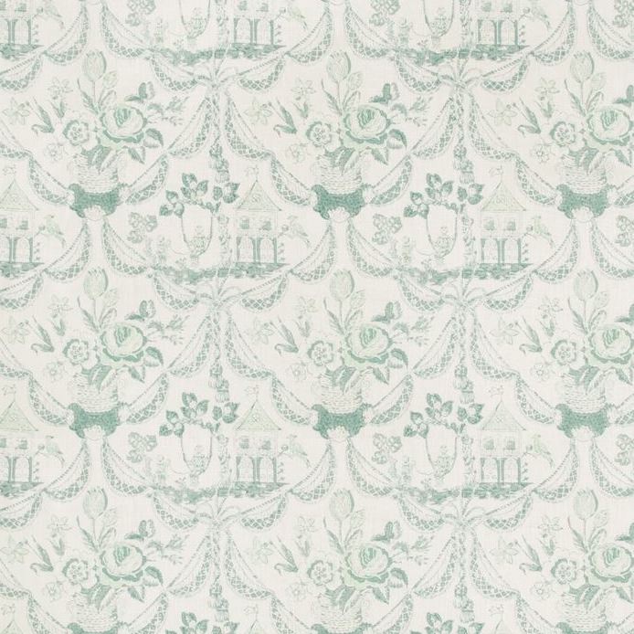 View 8019100-13 Bird & Swing Hb Aqua Botanical by Brunschwig & Fils Fabric