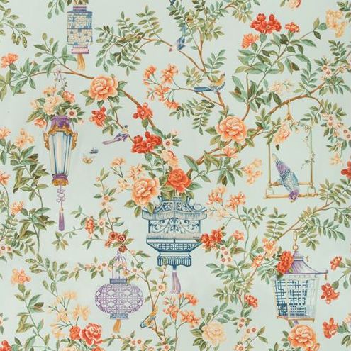 Order 8019137-157 Jardin Fleuri Print Opal Modern Chinoiserie by Brunschwig & Fils Fabric