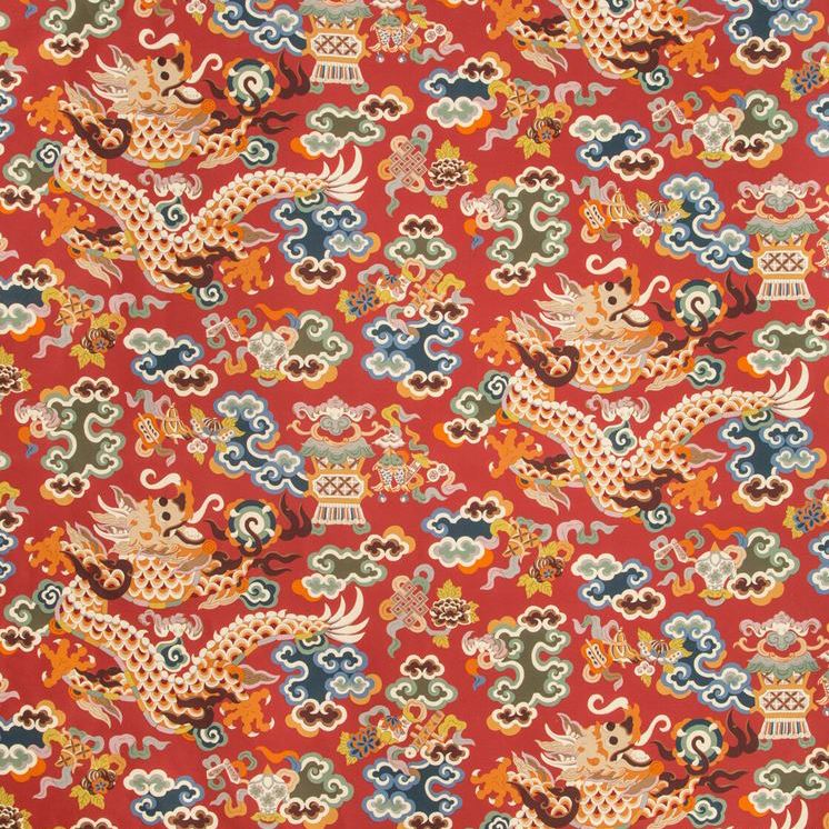 Order 8019140-195 Ming Dragon Print Claret Modern Chinoiserie by Brunschwig & Fils Fabric