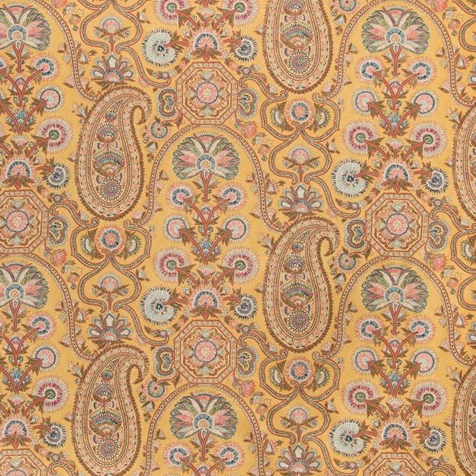 Looking 8020100-4593 Saraya Print Saffron Paisley by Brunschwig & Fils Fabric