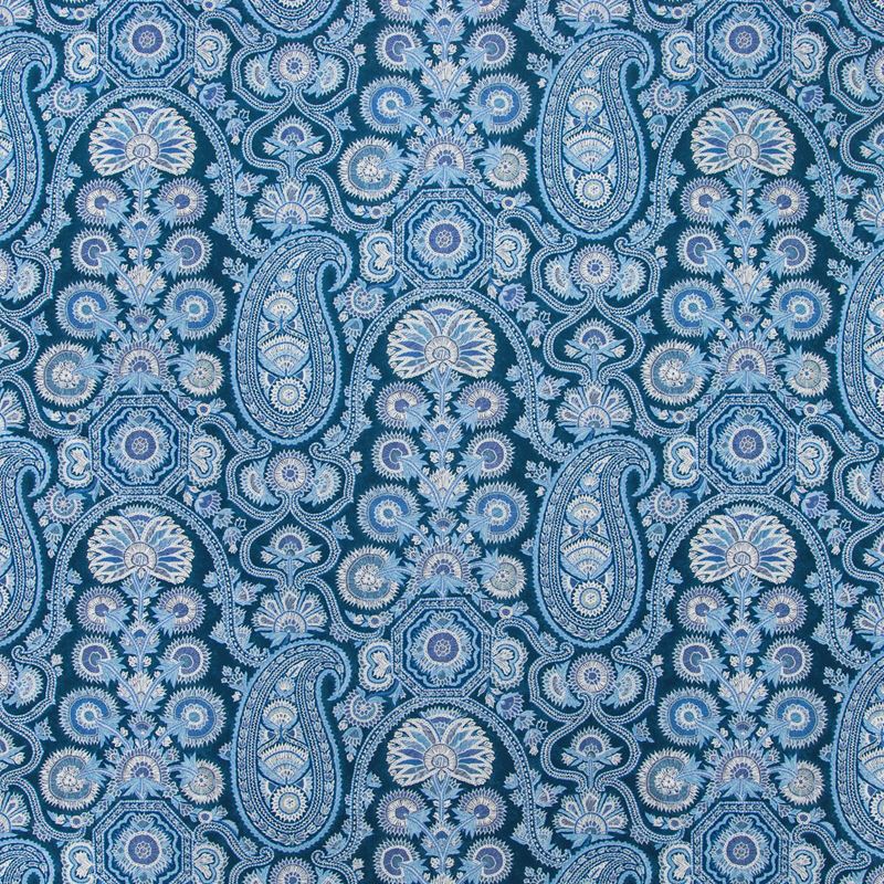 View 8020100-5055 Saraya Print Indigo Paisley by Brunschwig & Fils Fabric