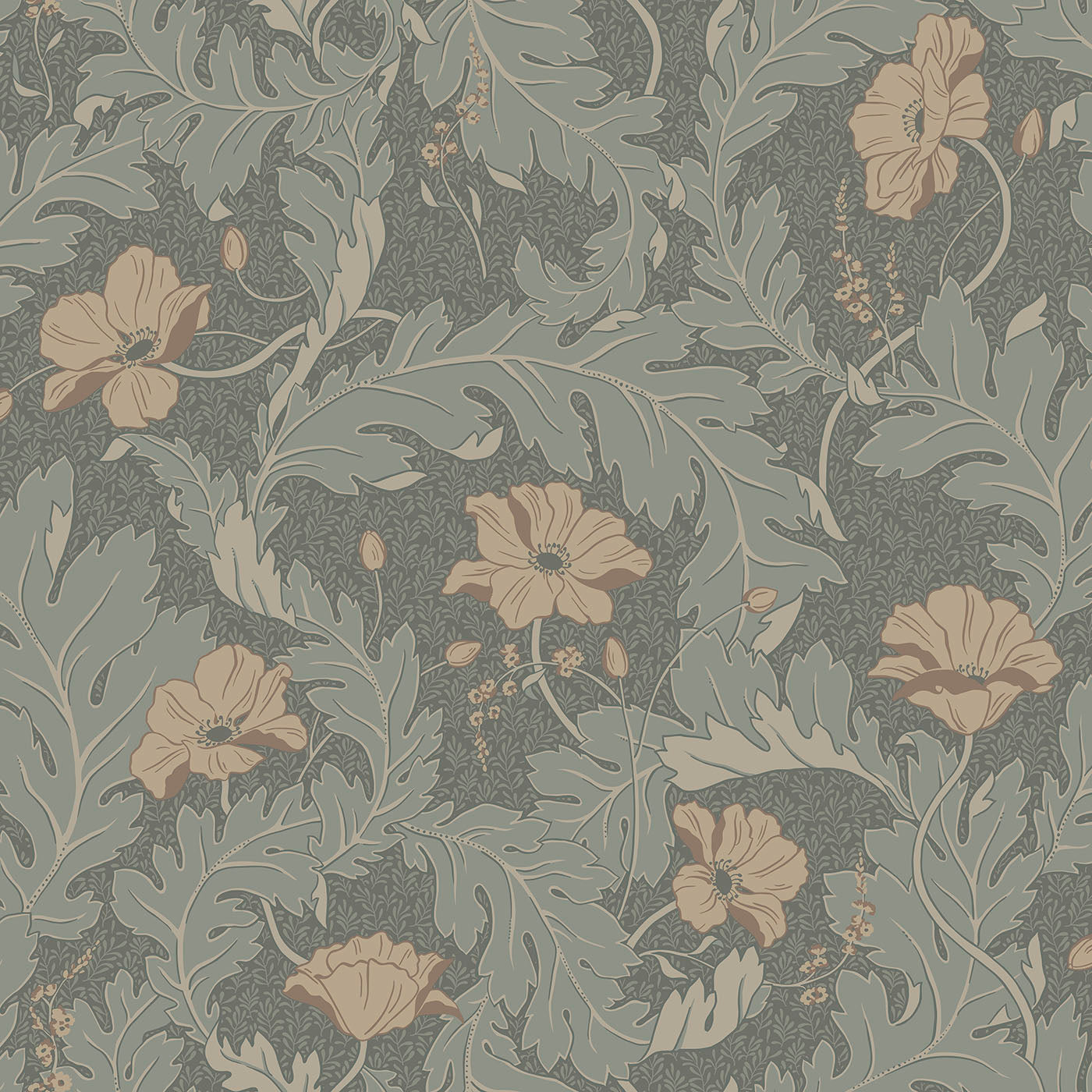 830-78 Charlotta forest green, L√∂fstad by Sandberg Wallpaper