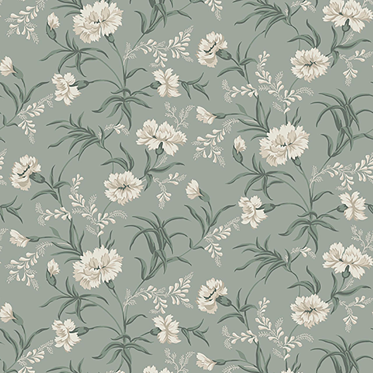 832-38 Emilie garden green, Löfstad by Sandberg Wallpaper