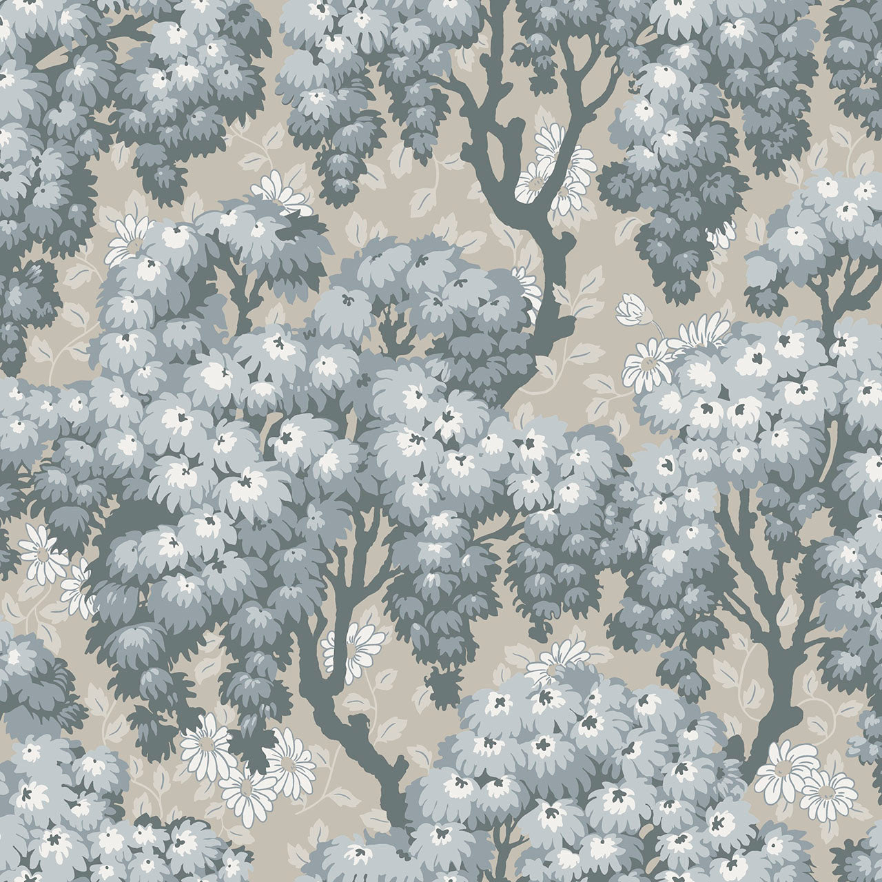 836-56 Ragnvi indigo blue, Löfstad by Sandberg Wallpaper