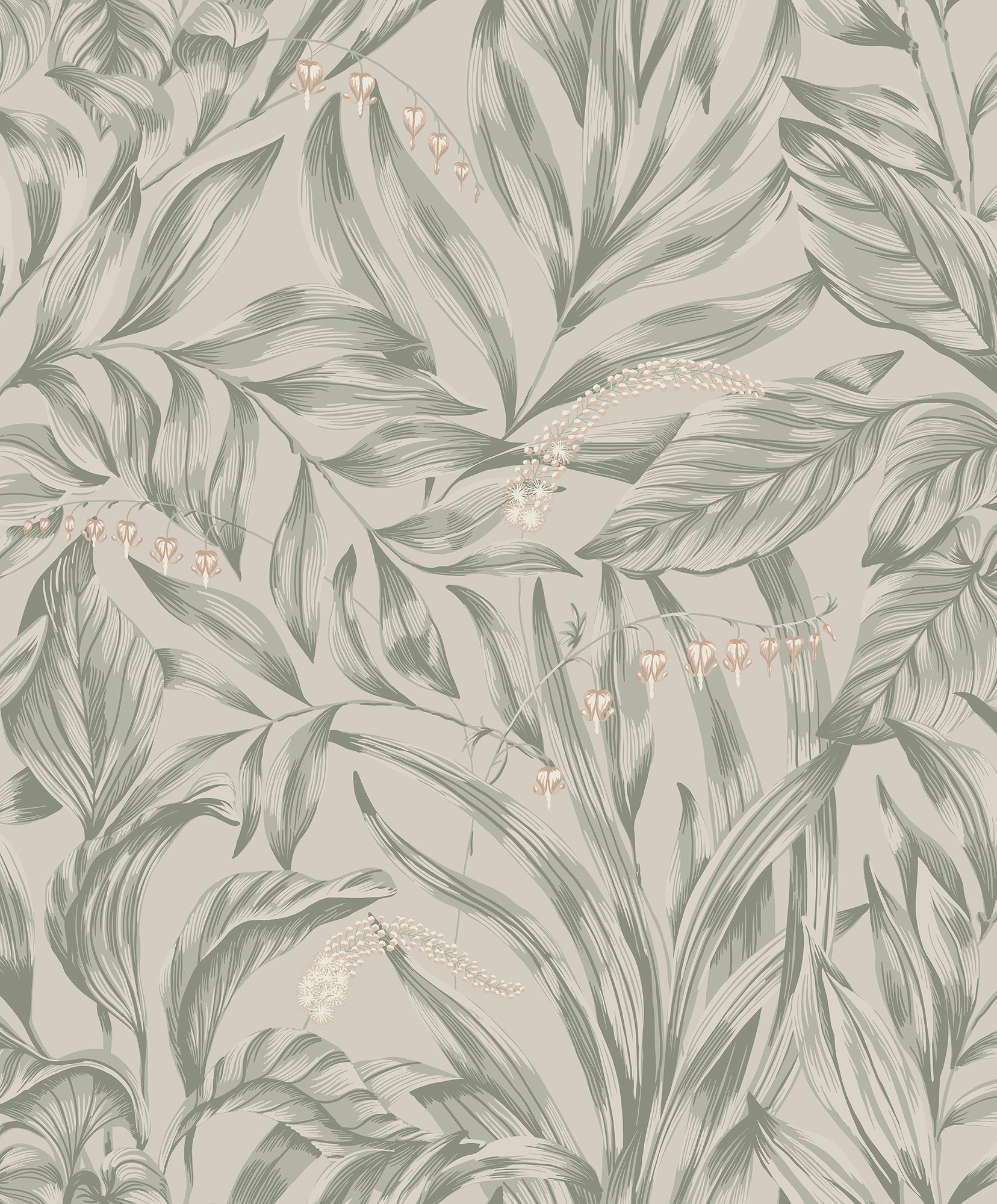 837-18 Elin sage green, Kolonin by Sandberg Wallpaper