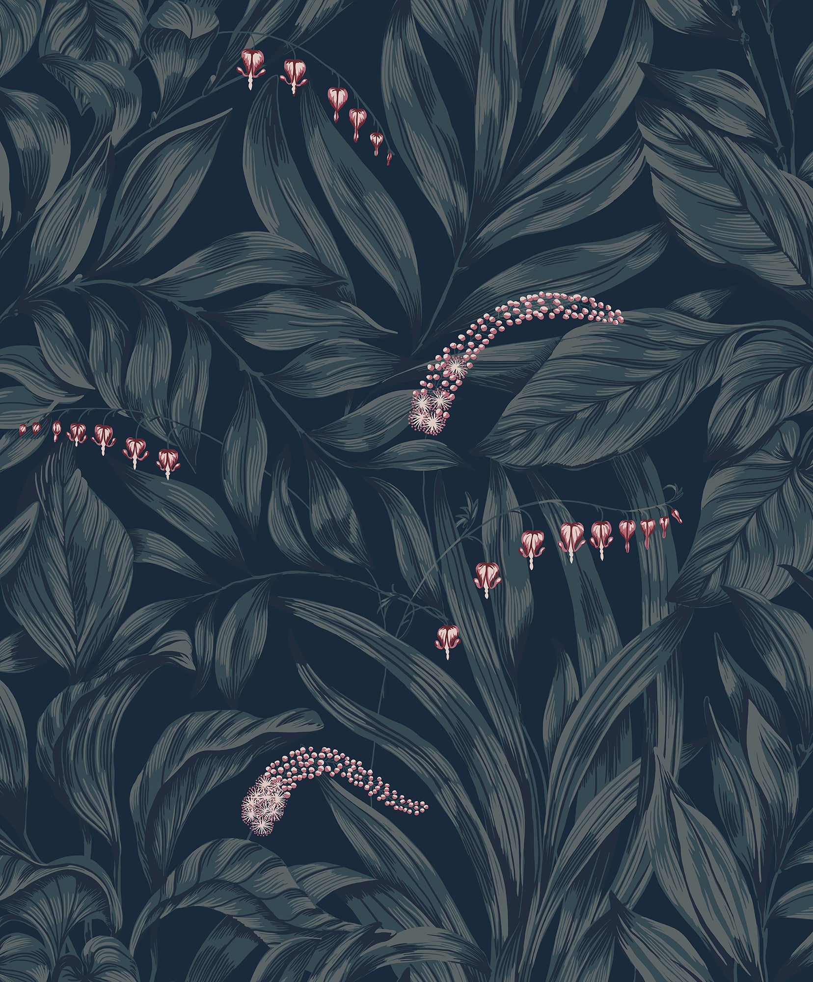 837-96 Elin midnight blue, Kolonin by Sandberg Wallpaper