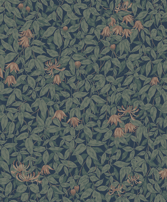 838-76 Linnea midnight blue, Kolonin by Sandberg Wallpaper