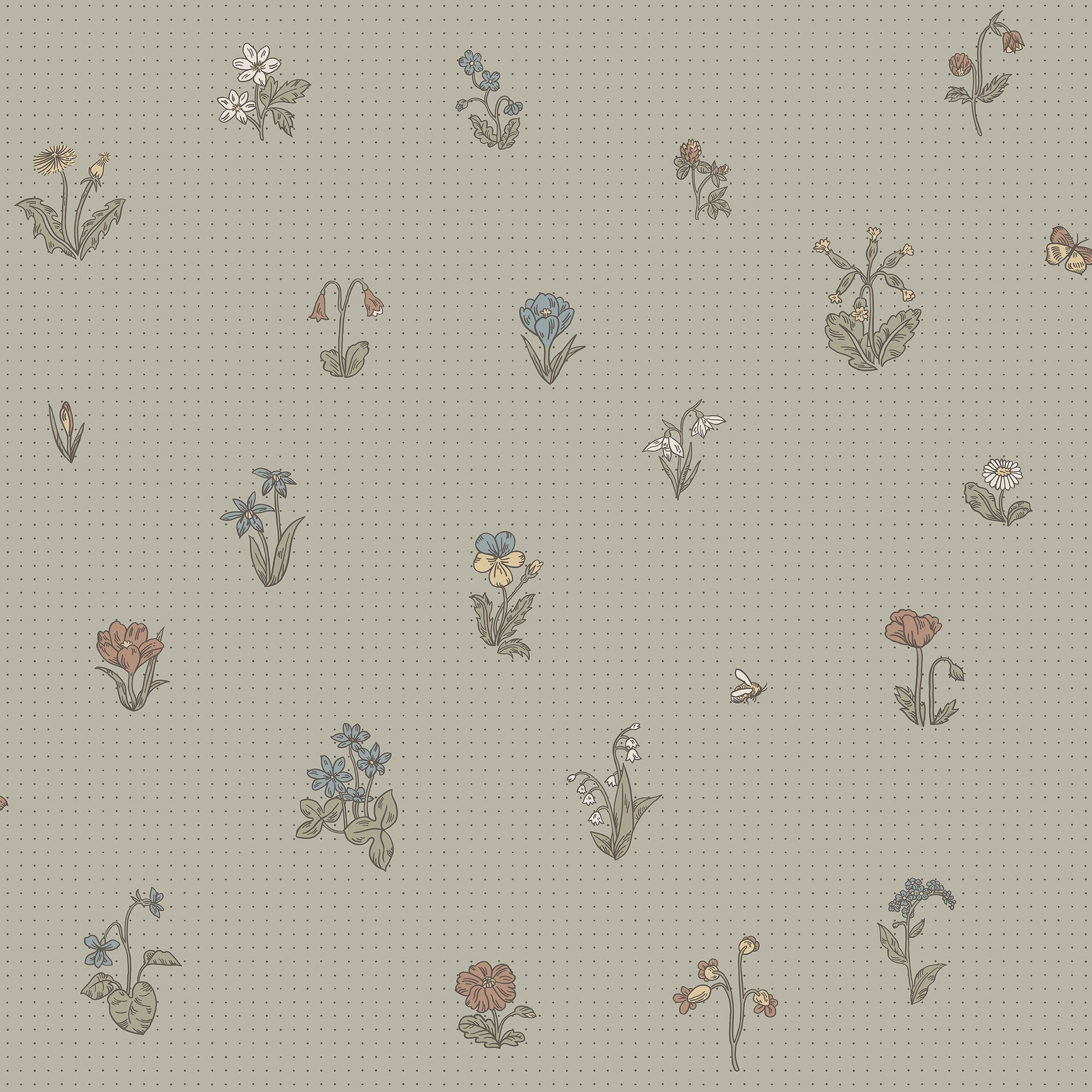 841-38 Maja sage green, Kolonin by Sandberg Wallpaper