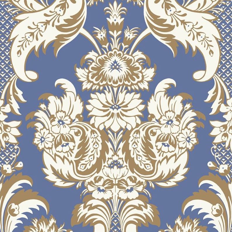 View 94/3016 Cs Wyndham Blue And Gold By Cole and Son Wallpaper