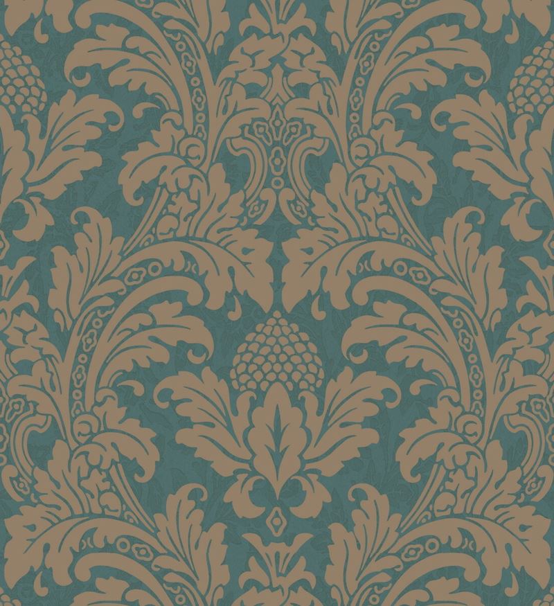 Buy 94/6031 Cs Blake Teal And Silver By Cole and Son Wallpaper