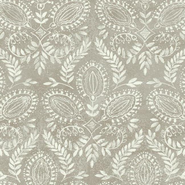 View BO6732 Laurel Damask Bohemian Luxe by Antonina Vella Wallpaper
