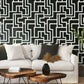Looking Bw3831 Graphic Polyomino Black And White Resource Library York Wallpaper