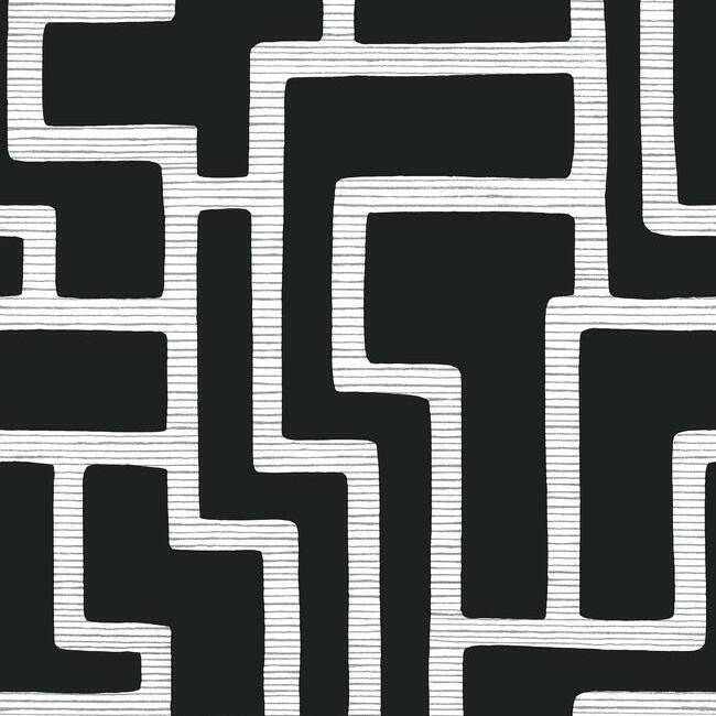Order BW3831 Graphic Polyomino Black and White Resource Library by York Wallpaper