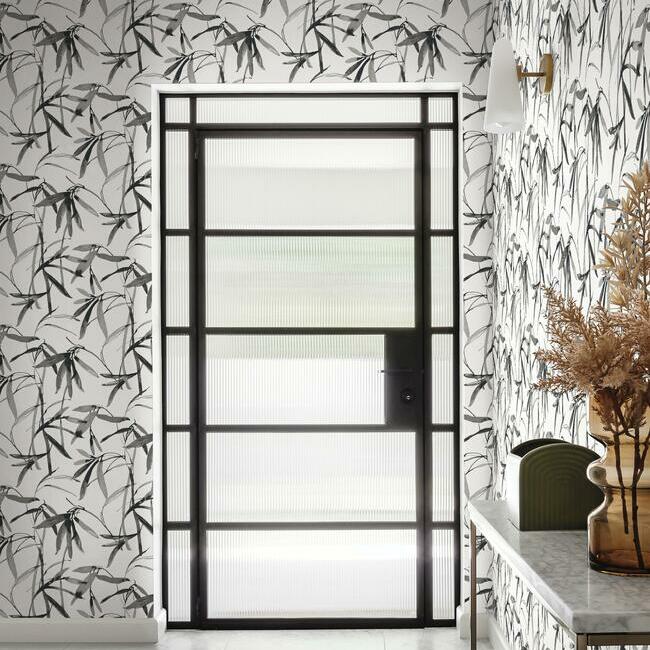 Acquire Bw3843 Bamboo Ink Black And White Resource Library York Wallpaper