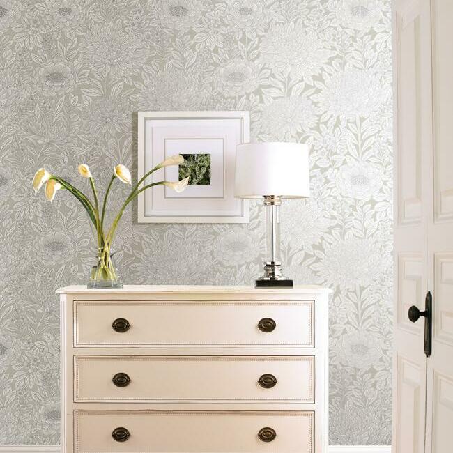Acquire Bw3922 Wood Block Blooms Black And White Resource Library York Wallpaper