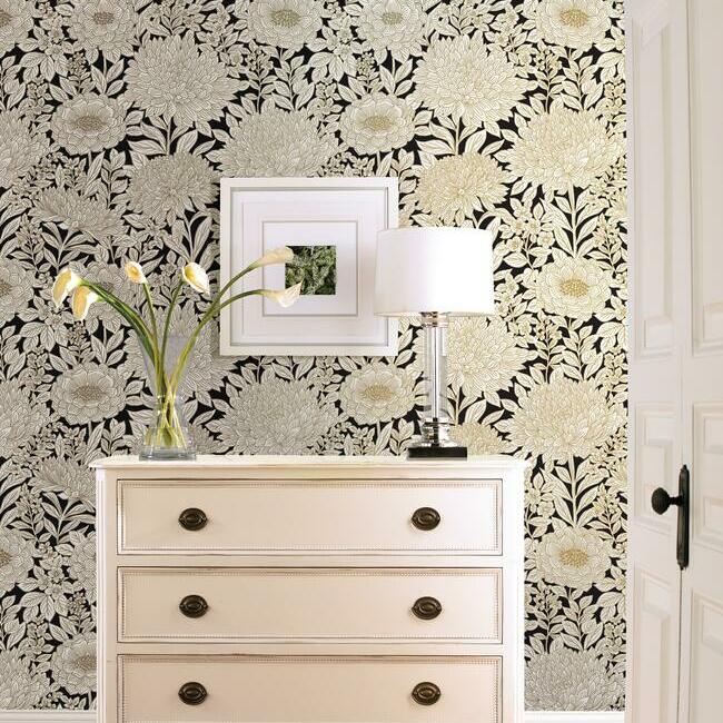 Search Bw3923 Wood Block Blooms Black And White Resource Library York Wallpaper