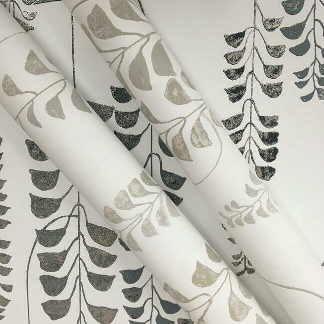 Looking Bw3943 Deco Wisteria Black And White Resource Library York Wallpaper
