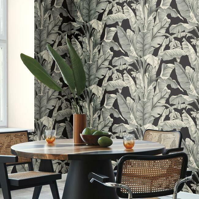 Search Bw3971 Banana Leaf Black And White Resource Library York Wallpaper