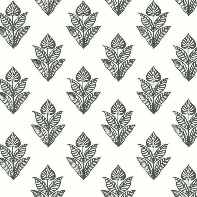 Purchase BW3977 Lotus Motif Black and White Resource Library by York Wallpaper