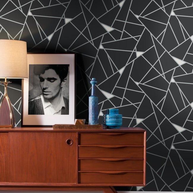 Shop Bw3985 Prismatic Black And White Resource Library York Wallpaper