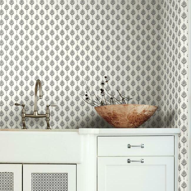 CV4457 | Water's Edge Resource Library, French Scallop Gray York Wallpaper