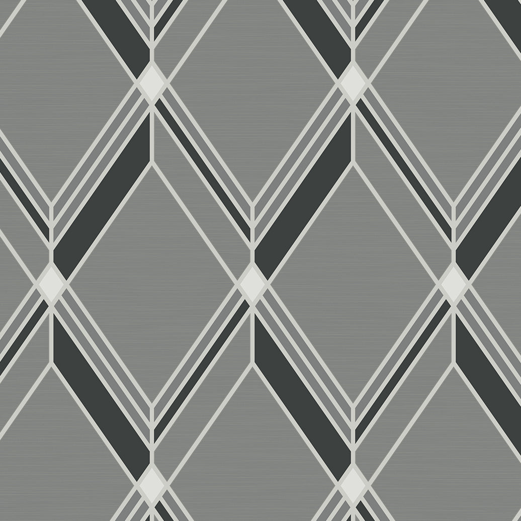 DC60504 | Brooklyn Diamond, Grey - Collins & Company Wallpaper