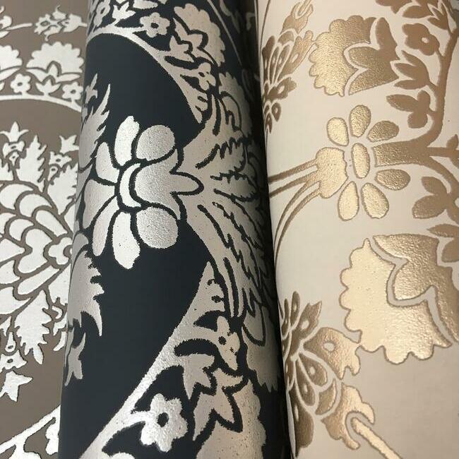 Buy DM4902 Imperial Damask Wallpaper Mink/Silver Damask Resource Library York Wallpaper1 