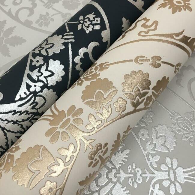Shop DM4901 Imperial Damask Wallpaper Navy/Silver Damask Resource Library York Wallpaper1 