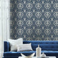 Shop DM4901 Imperial Damask Wallpaper Navy/Silver Damask Resource Library York Wallpaper1 