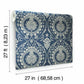 Shop DM4901 Imperial Damask Wallpaper Navy/Silver Damask Resource Library York Wallpaper1 