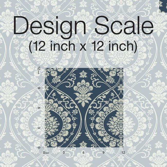 Shop DM4901 Imperial Damask Wallpaper Navy/Silver Damask Resource Library York Wallpaper1 