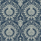 Shop DM4901 Imperial Damask Wallpaper Navy/Silver Damask Resource Library York Wallpaper1 